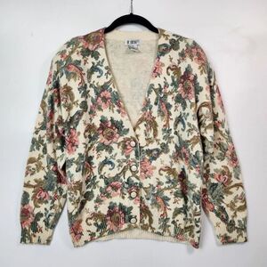 De Rotchild Sweater Womens M VTG‎ Silk Blend Cottagecore Fairycore Shoulder Pads